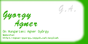 gyorgy agner business card
